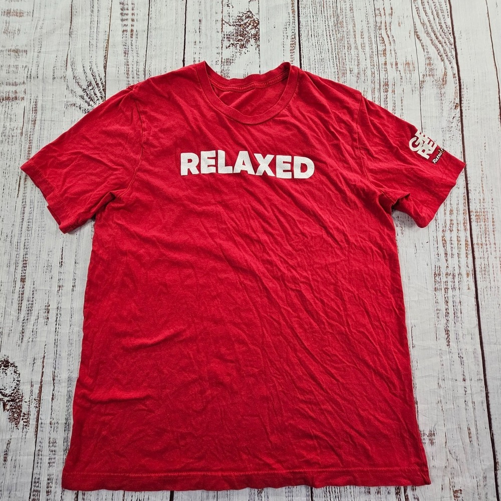Retro Fitness Get Real Relaxed Red Short Sleeve T-Shirt‎ Men's L